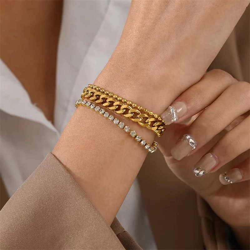 Gelang Rantai Zirkonia Berkelip