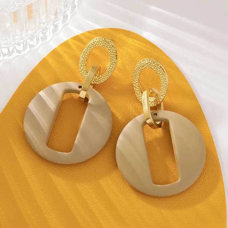 Anting-anting Gantung Matahari Bintang Amber Vintage