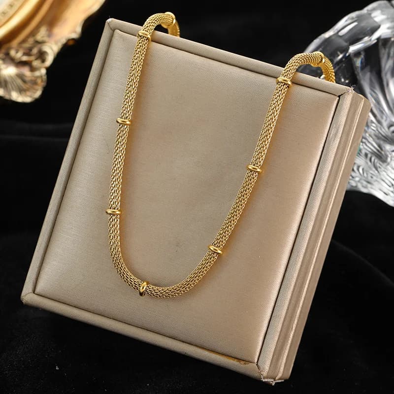 Kalung Leher Rantai Link Anti-Karat