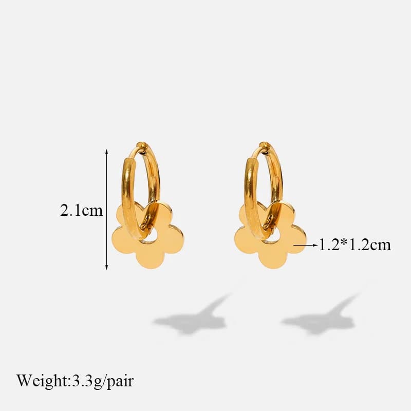 Anting-anting Gelung Hati Mutiara Mawar Emas