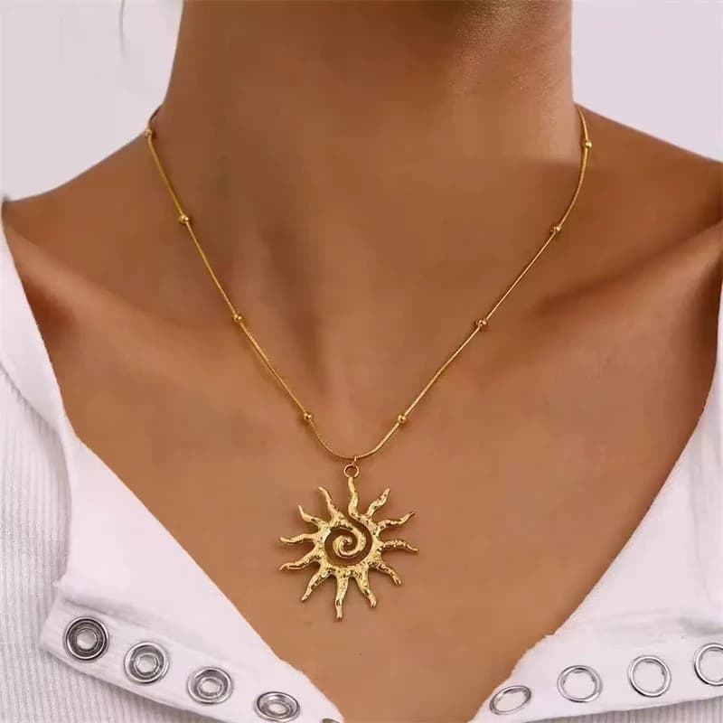 Set Kalung & Anting-anting Matahari Vintage
