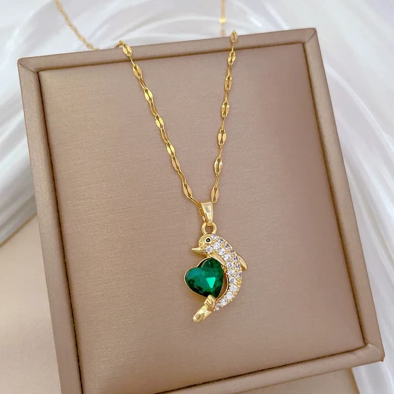 Loket Kalung Zirkon Hati Rusa Kutub