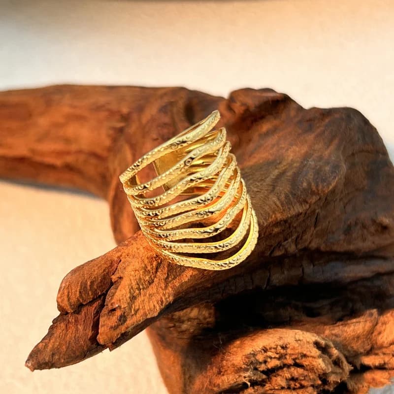 Cincin Gelang Besar Berongga Terbuka, Keluli Tahan Karat 316L