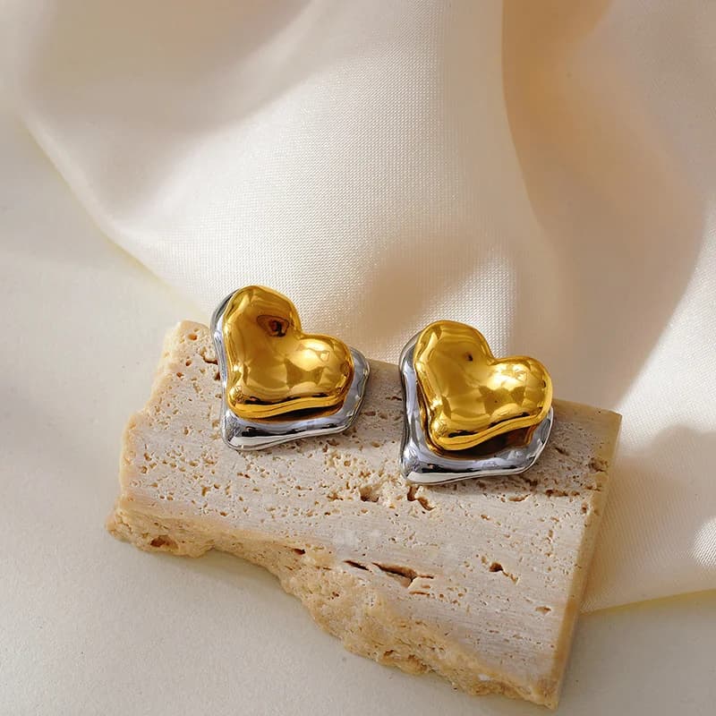 Anting-anting Stud Zirkon Berbentuk C Geometri