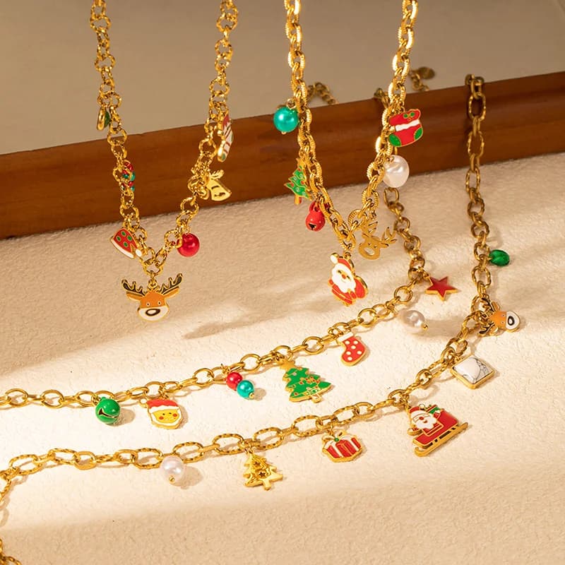 Kalung Loket Sesi Krismas Salji Rusa Kutub Pokok