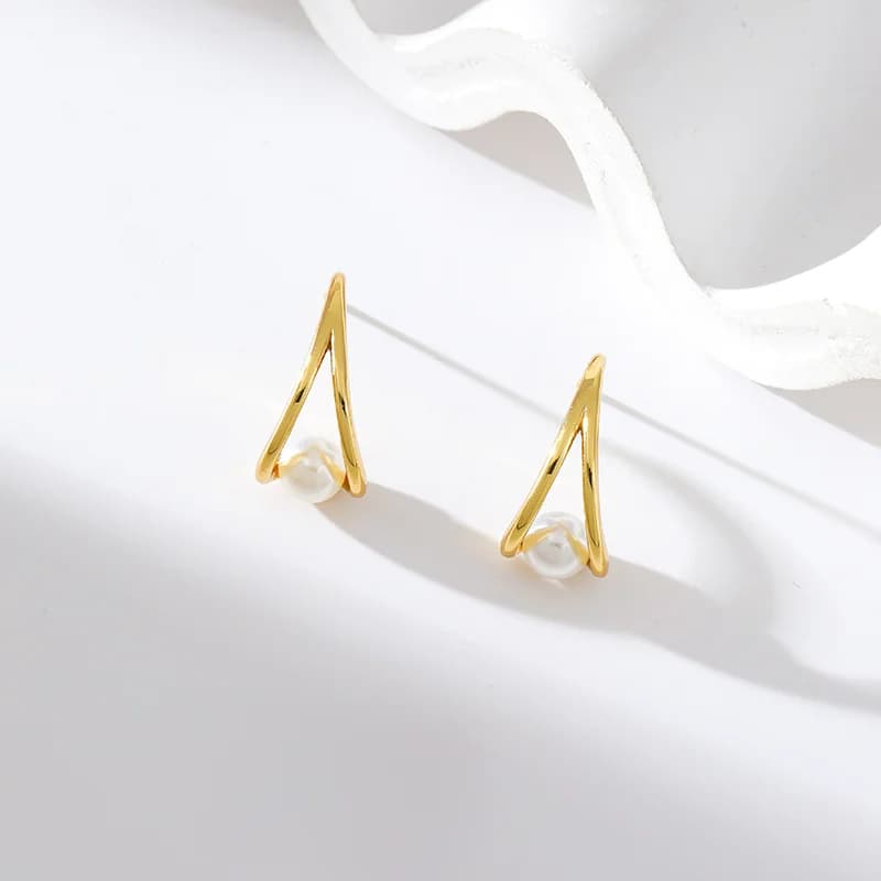 Anting-Anting Mutiara Kreatif, Berlapis Emas 18K