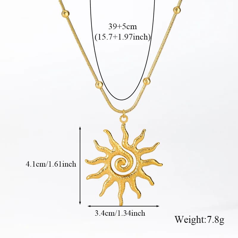 Set Kalung & Anting-anting Matahari Vintage