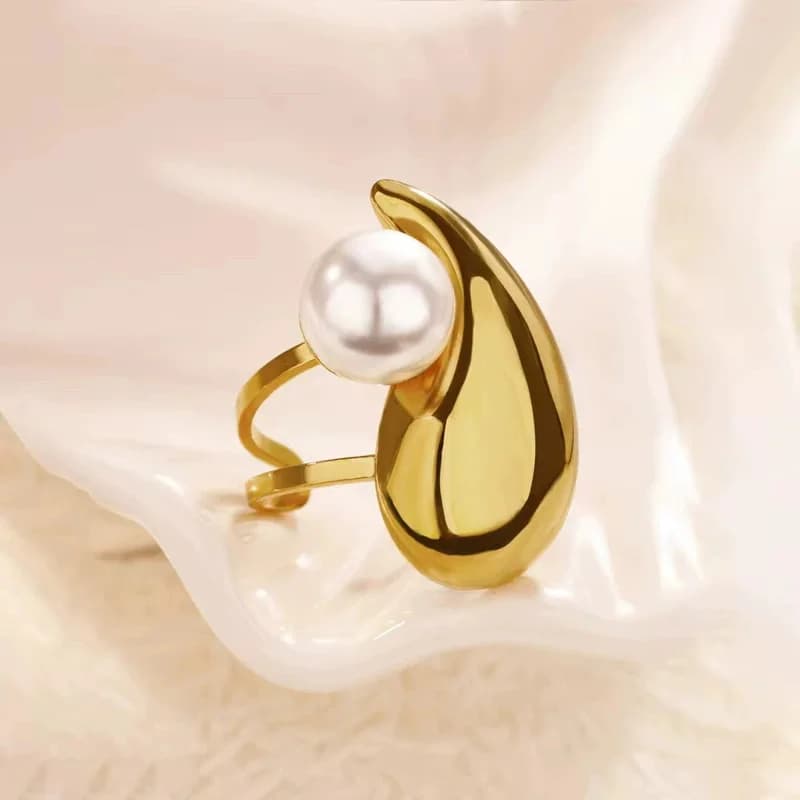Cincin Boleh Laras Terbuka, Keluli Tahan Karat Disalut Emas 18K