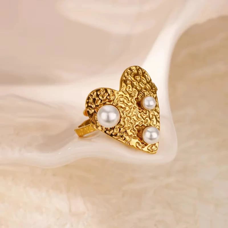 Cincin Boleh Laras Terbuka, Keluli Tahan Karat Disalut Emas 18K