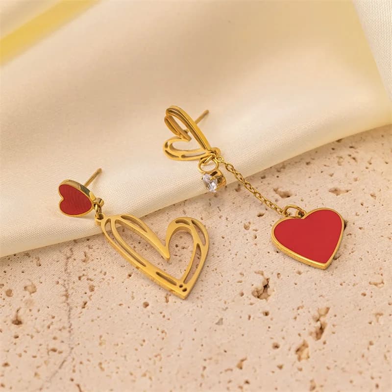 Anting-Anting Gantung Matahari, Bulan & Hati, Keluli Tahan Karat