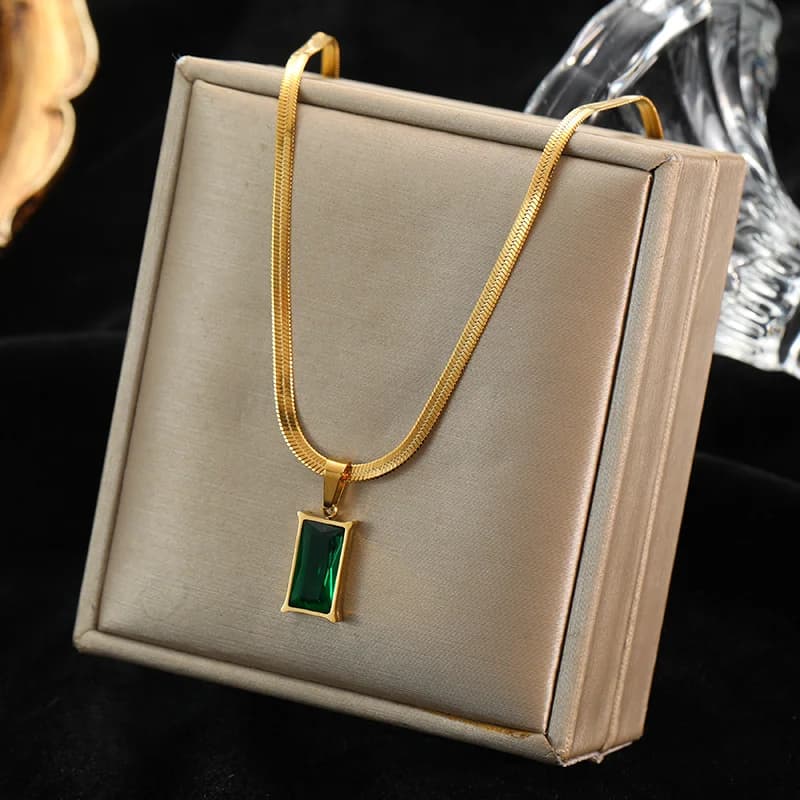 Rantai Choker Zirkon Warna Emas