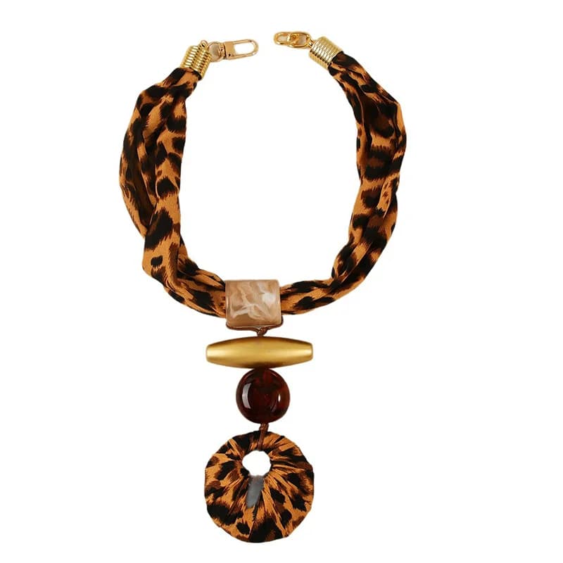Kalung Loket Resin Corak Harimau Bintang