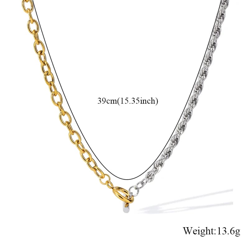 Set Kalung dan Gelang Rantai, Emas dan Perak