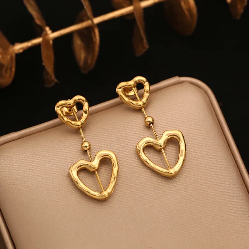 Anting-anting Stud Bulan Zirkon, Keluli Tahan Karat