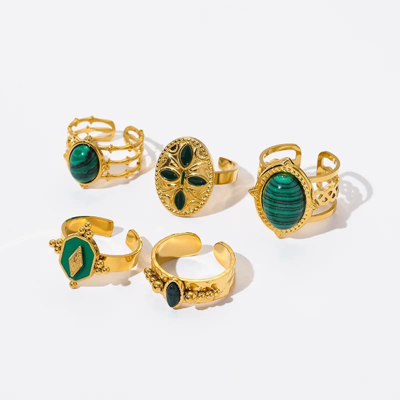 Cincin Boleh Laras Retro Keluli Tahan Karat Wanita
