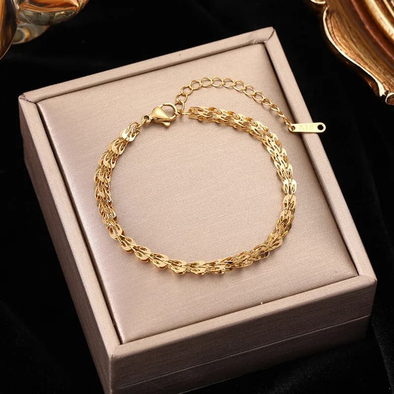 Gelang Rantai Logam Ringan untuk Wanita