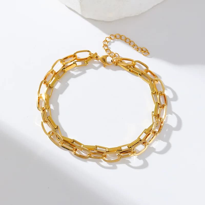 Gelang Rantai Logam Ringan untuk Wanita