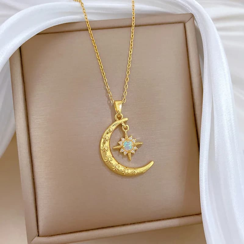 Kalung Loket Bunga Biru