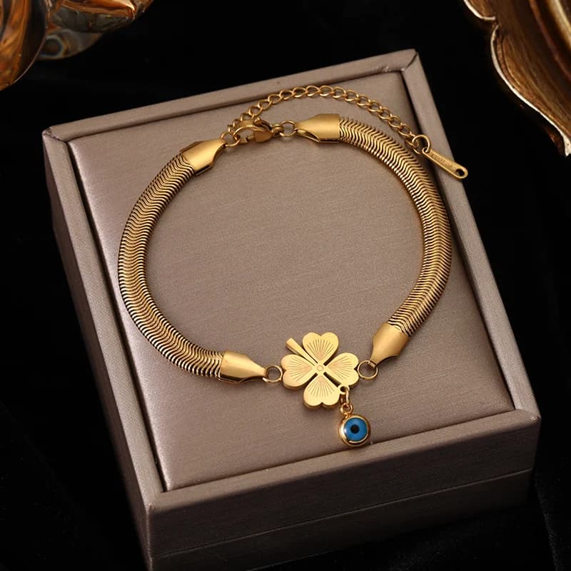 Gelang Rantai Charm Nombor Rom, Warna Emas