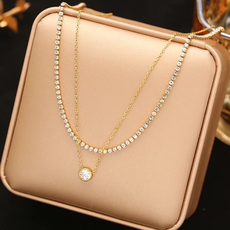 Kalung Loket Bulan Bintang Retro, Bersadur Emas