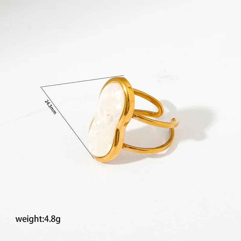 Cincin Boleh Laras Bentuk Hati Mutiara Keluli Tahan Karat