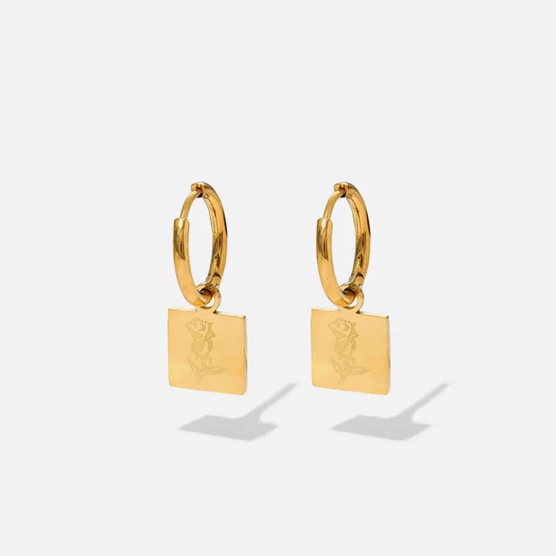 Anting-anting Gelung Hati Mutiara Mawar Emas