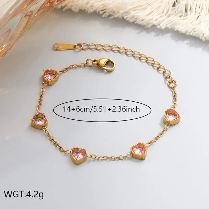 Gelang Rantai Manik Logam Bertekstur