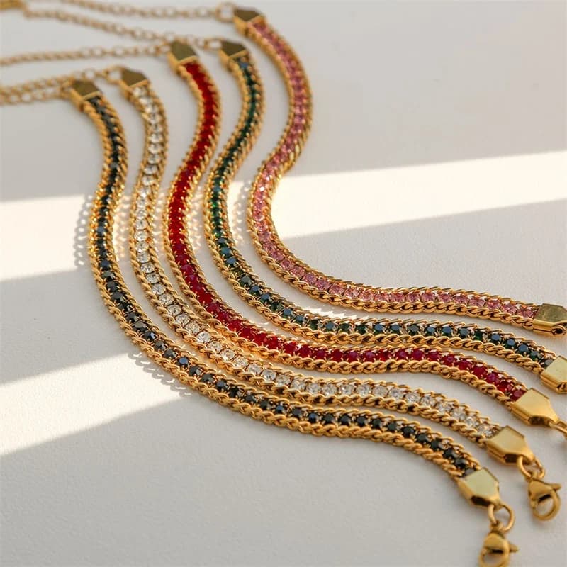 Gelang Rantai Zirkonia Berkelip