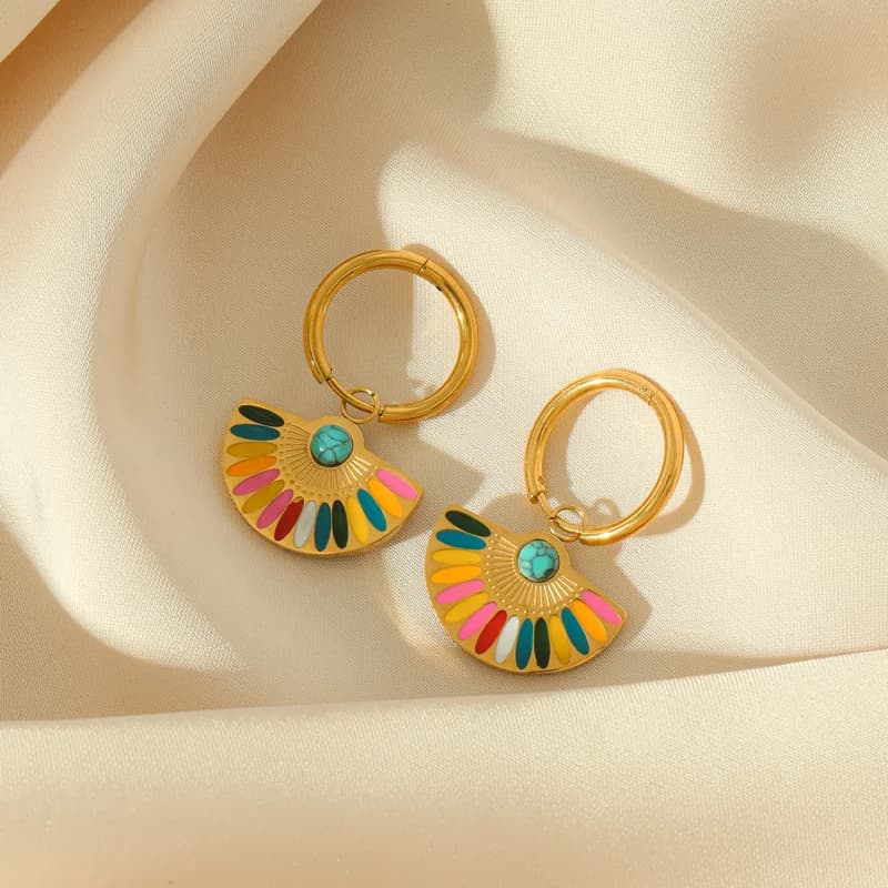Anting-Anting Gantung Matahari, Bulan & Hati, Keluli Tahan Karat