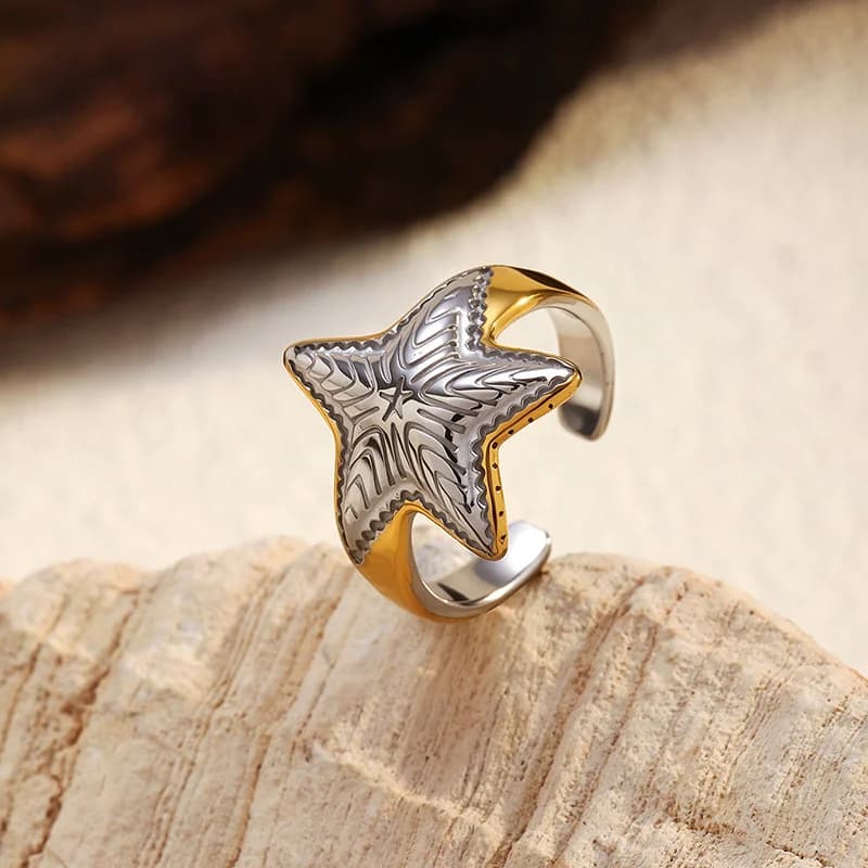 Cincin Boleh Laras Terbuka Beruk Laut Enamel