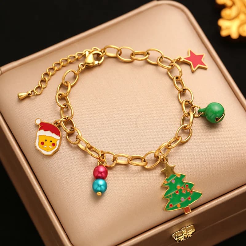 Gelang Loceng Orang Salji Keluli Tahan Karat