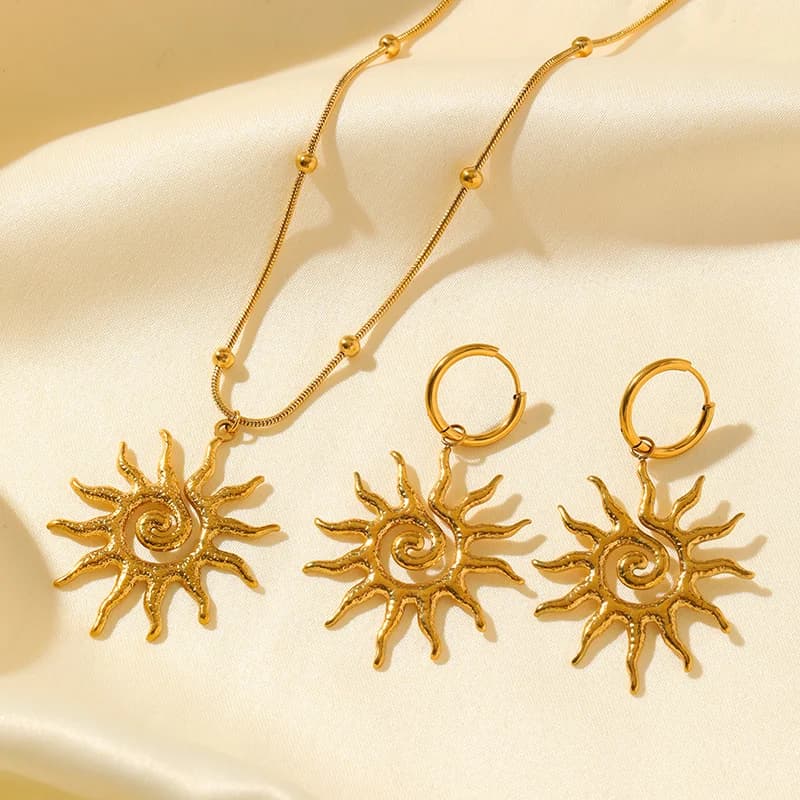 Set Kalung & Anting-anting Matahari Vintage