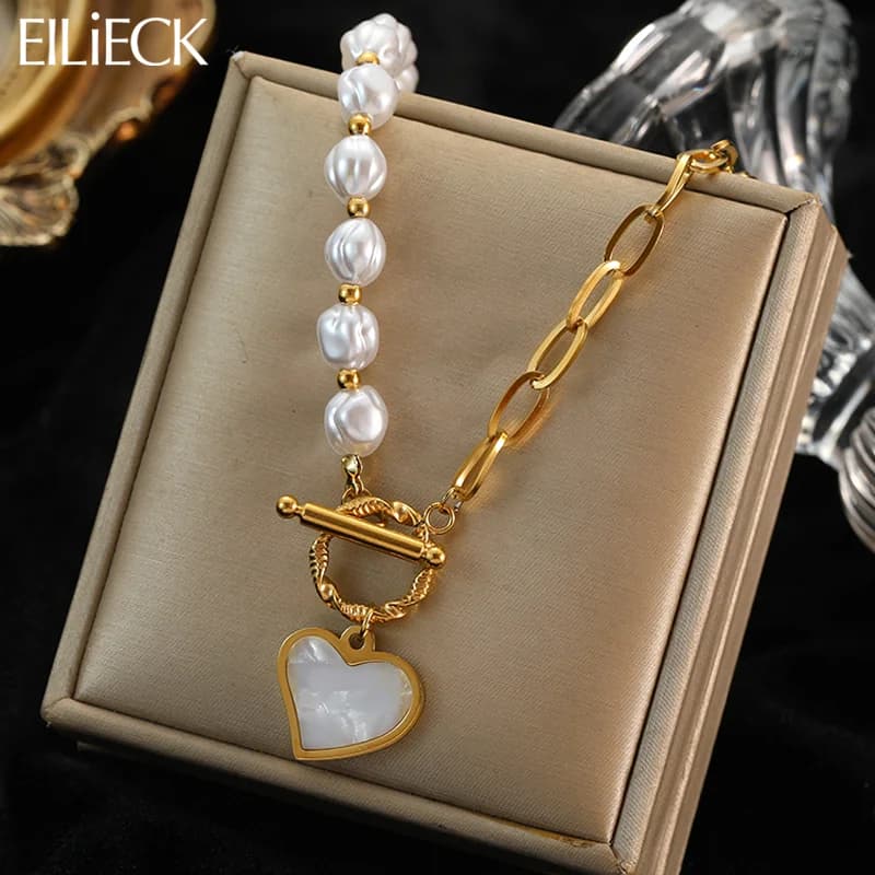 Kalung Loket Hati Mutiara