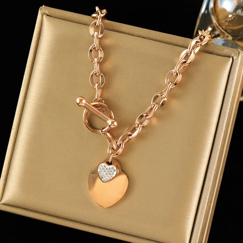 Set Kalung dan Gelang Hati Berganda, Perak