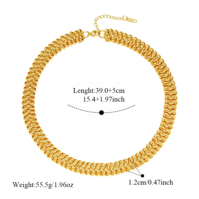 Set Kalung dan Gelang Rantai Ketuhar Emas