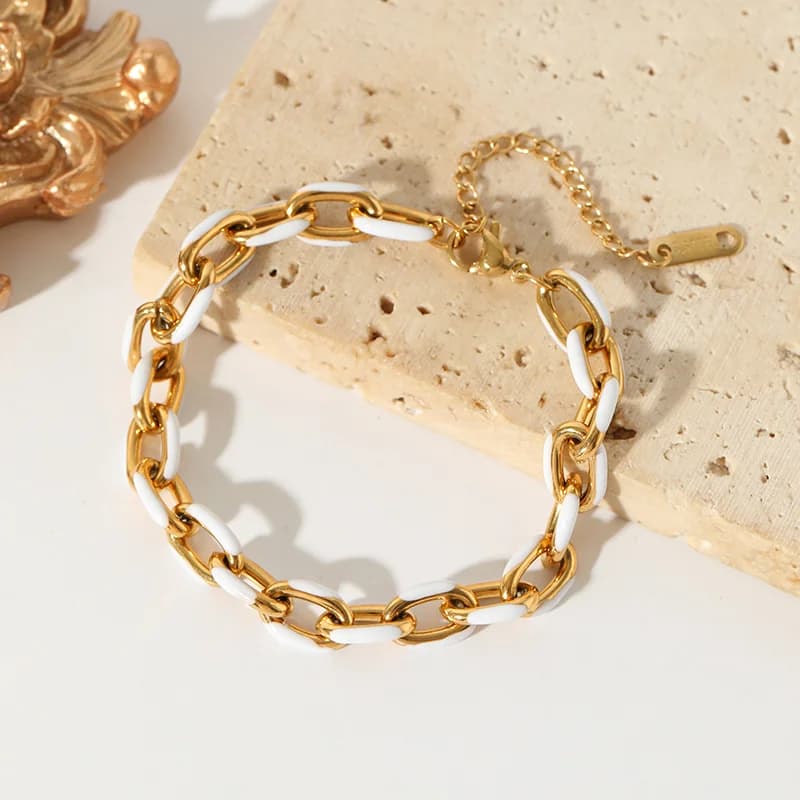 Gelang Enamel Putih untuk Wanita