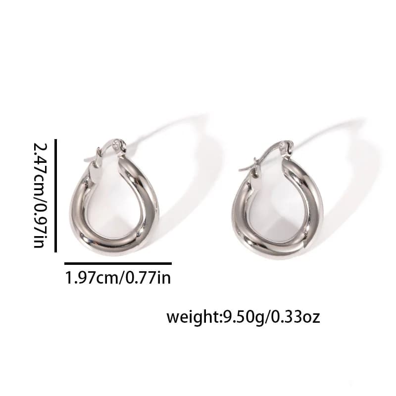 Anting-anting Bulat Keluli Tahan Karat Ringkas