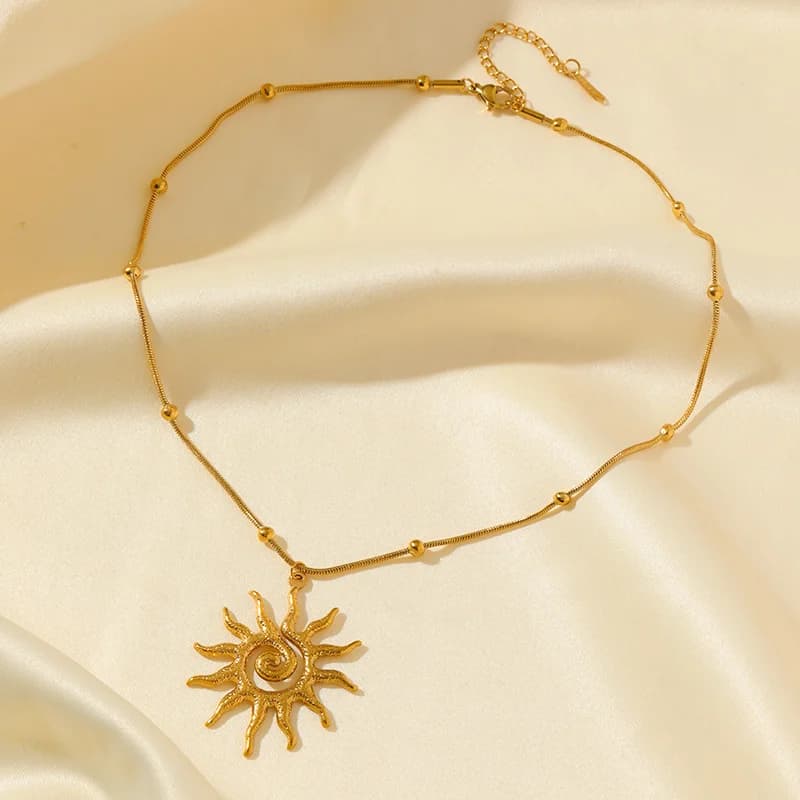 Set Kalung & Anting-anting Matahari Vintage