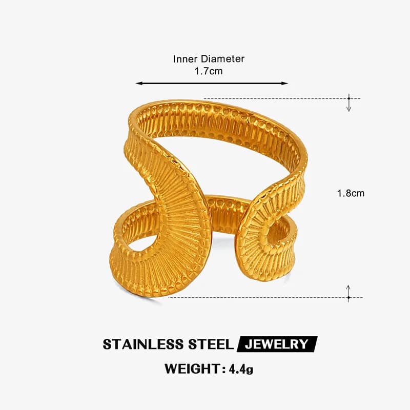 Cincin Gelang Boleh Laras Berongga Tidak Sekata Keluli Tahan Karat