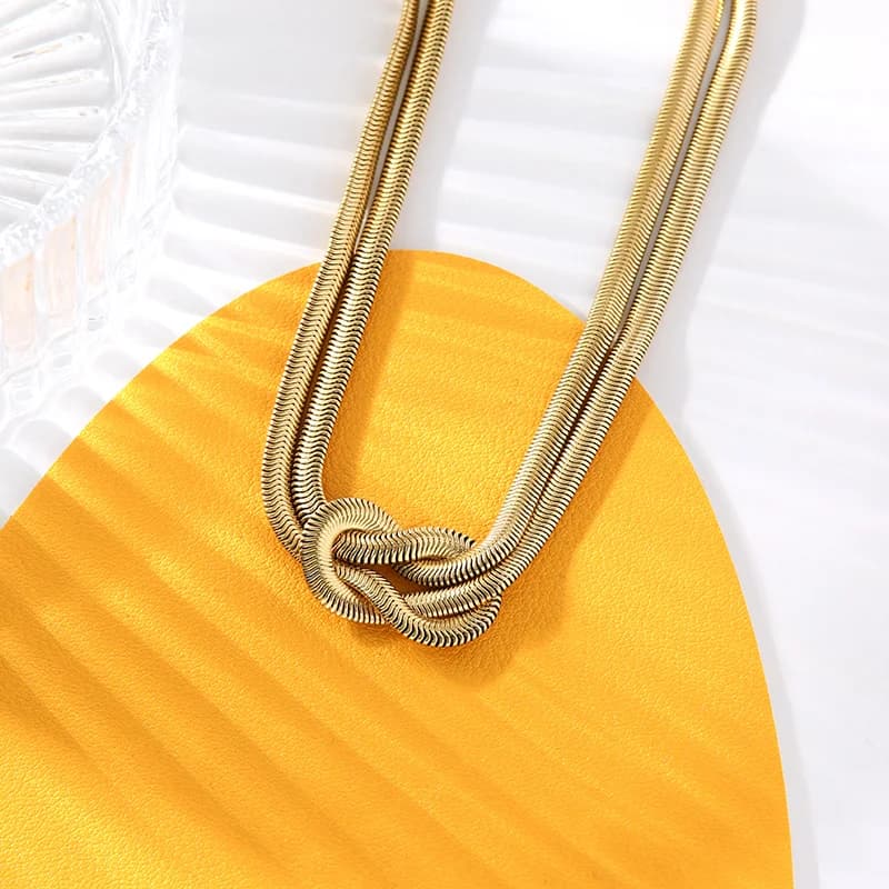 Rantai Leher Simpul, Disalut Emas 18K