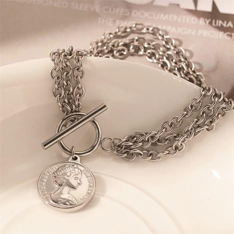 Gelang Manik Charm Hati Warna Perak