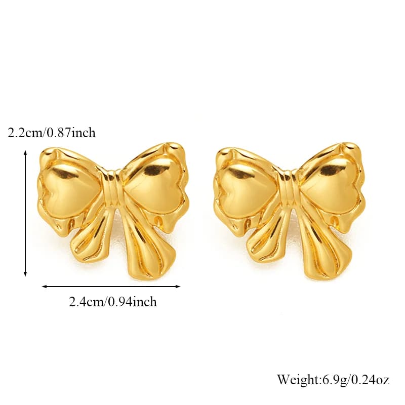 Anting-anting Stud Reben Emas Keluli Tahan Karat