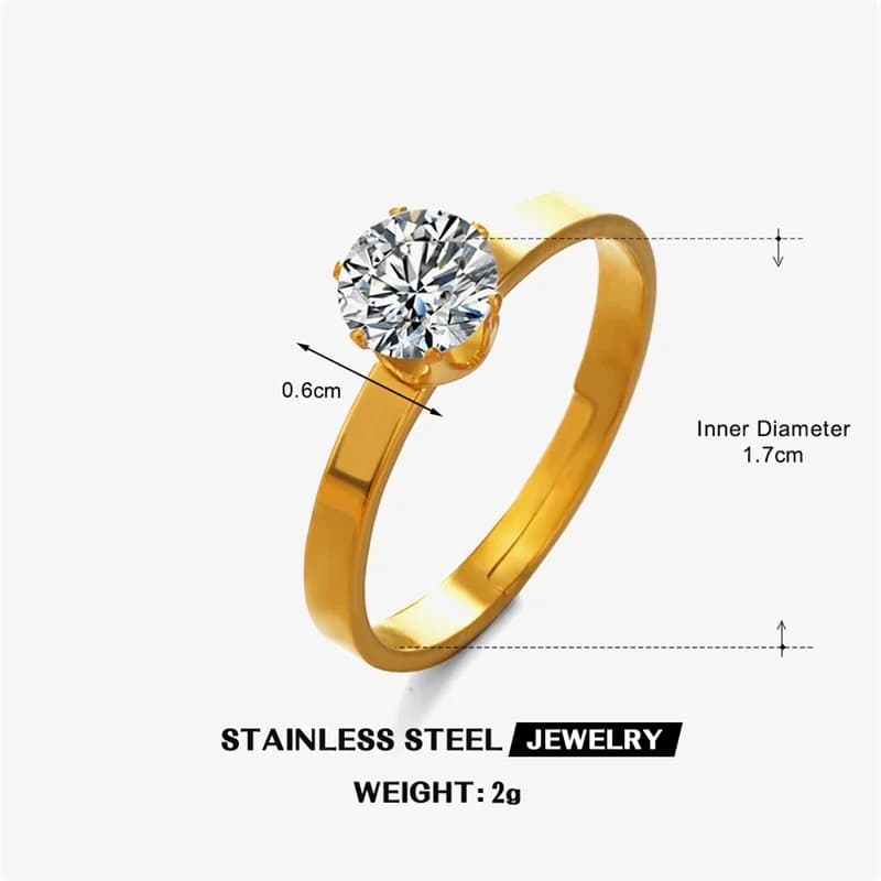 Cincin Boleh Laras Zirkon Kupu-kupu Plating Emas 18K