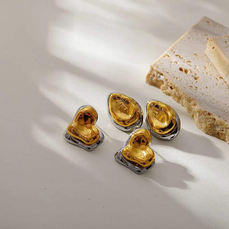 Anting-Anting Stud Keluli Tahan Karat 316L Bentuk Geometri Kreatif