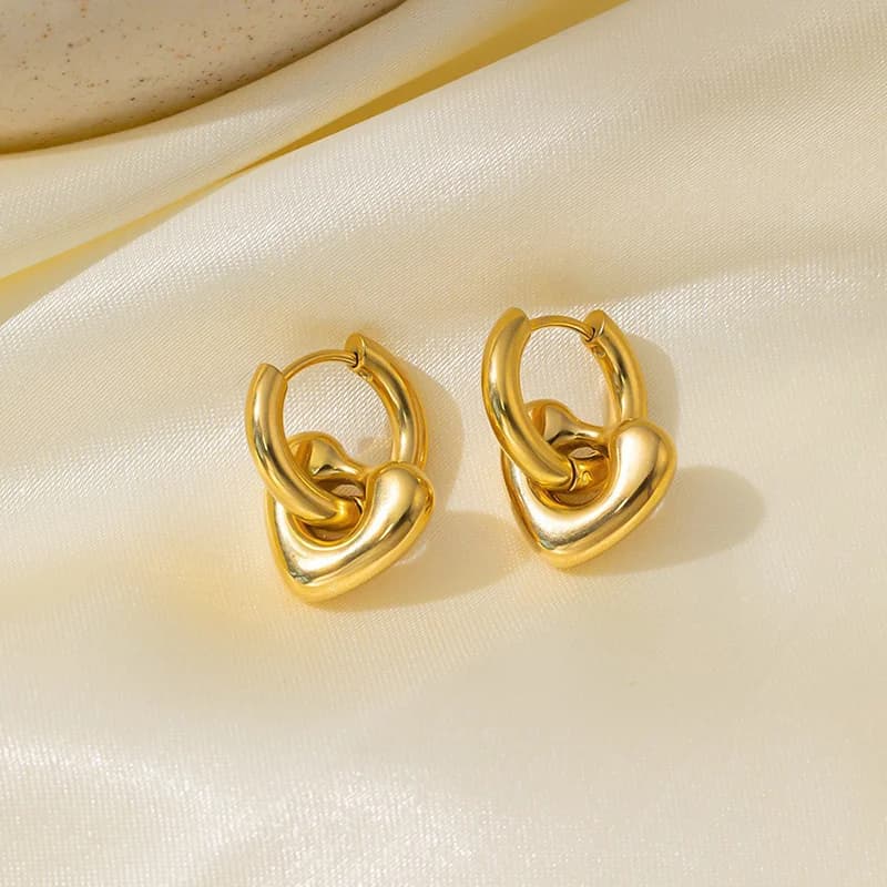 Anting-anting Stud Berlian Hati, Keluli Tahan Karat