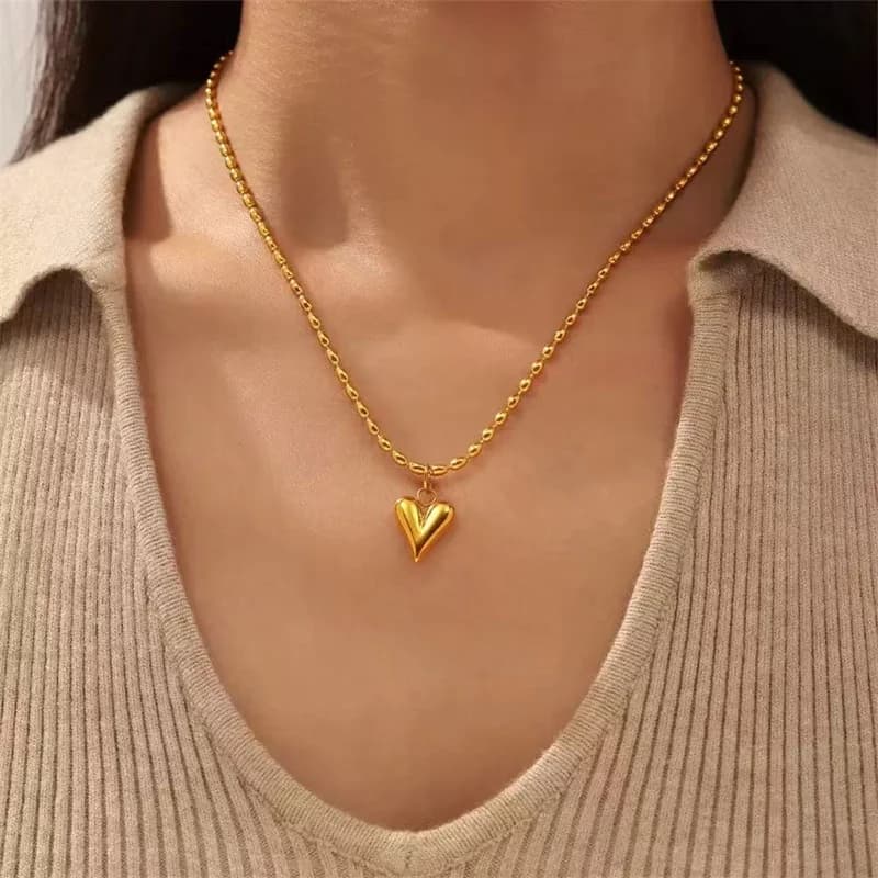 Set Kalung dan Anting-Anting Hati & Mutiara