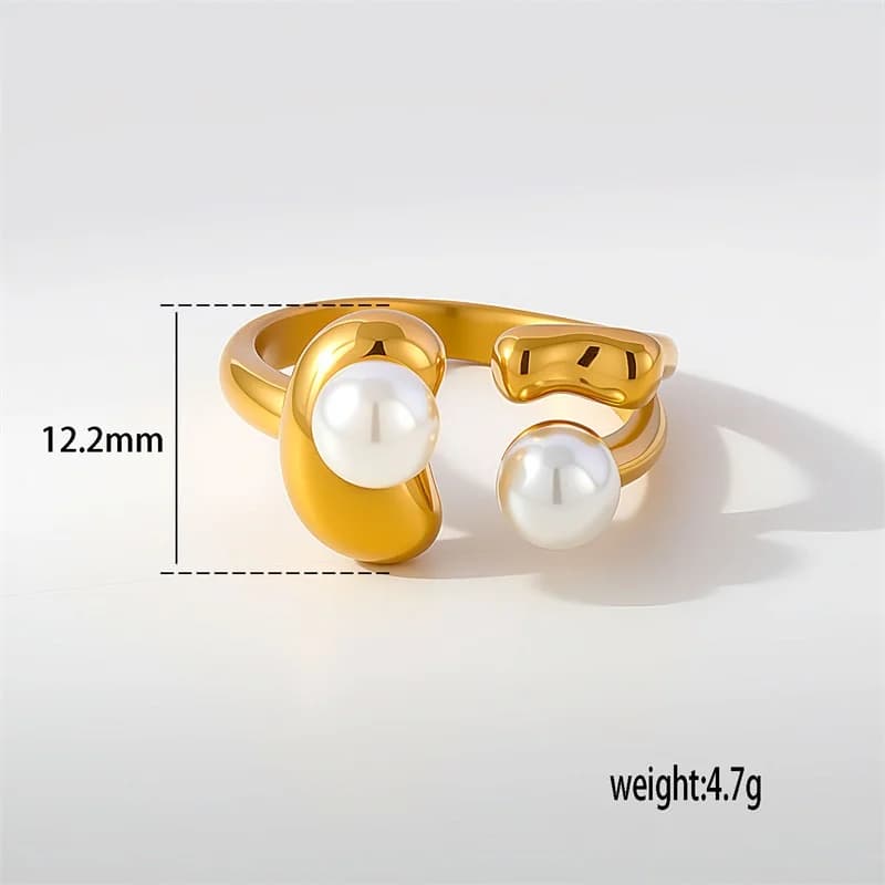 Cincin Boleh Suai Mutiara Hati Zirkonia Kubik