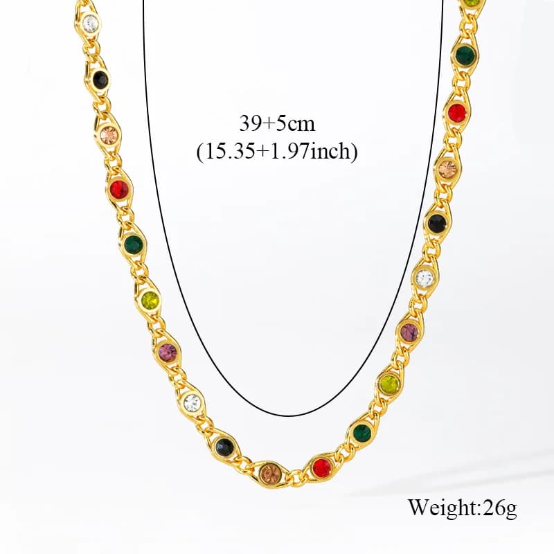 Set Rantai Leher & Gelang Rantai Zirkon