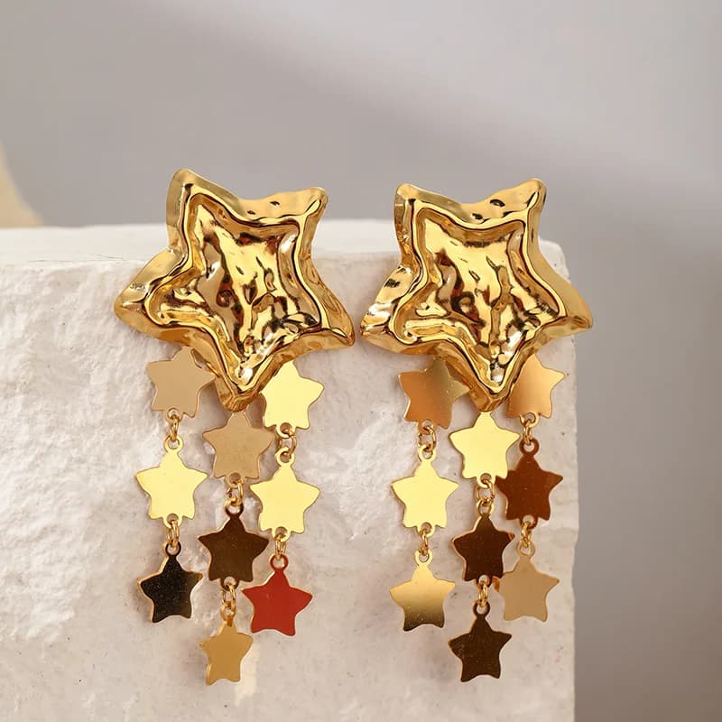 Anting-Anting Gantung Warna Tidak Sekata Sepasang