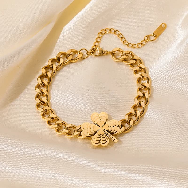 Gelang Pesona Bulatan Geometri Keluli Tahan Karat